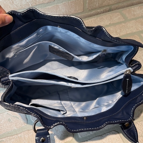 Coach F14686 Penelope Navy Blue Pebbled Leather Satchel Large Shopper - Picture 11 of 14